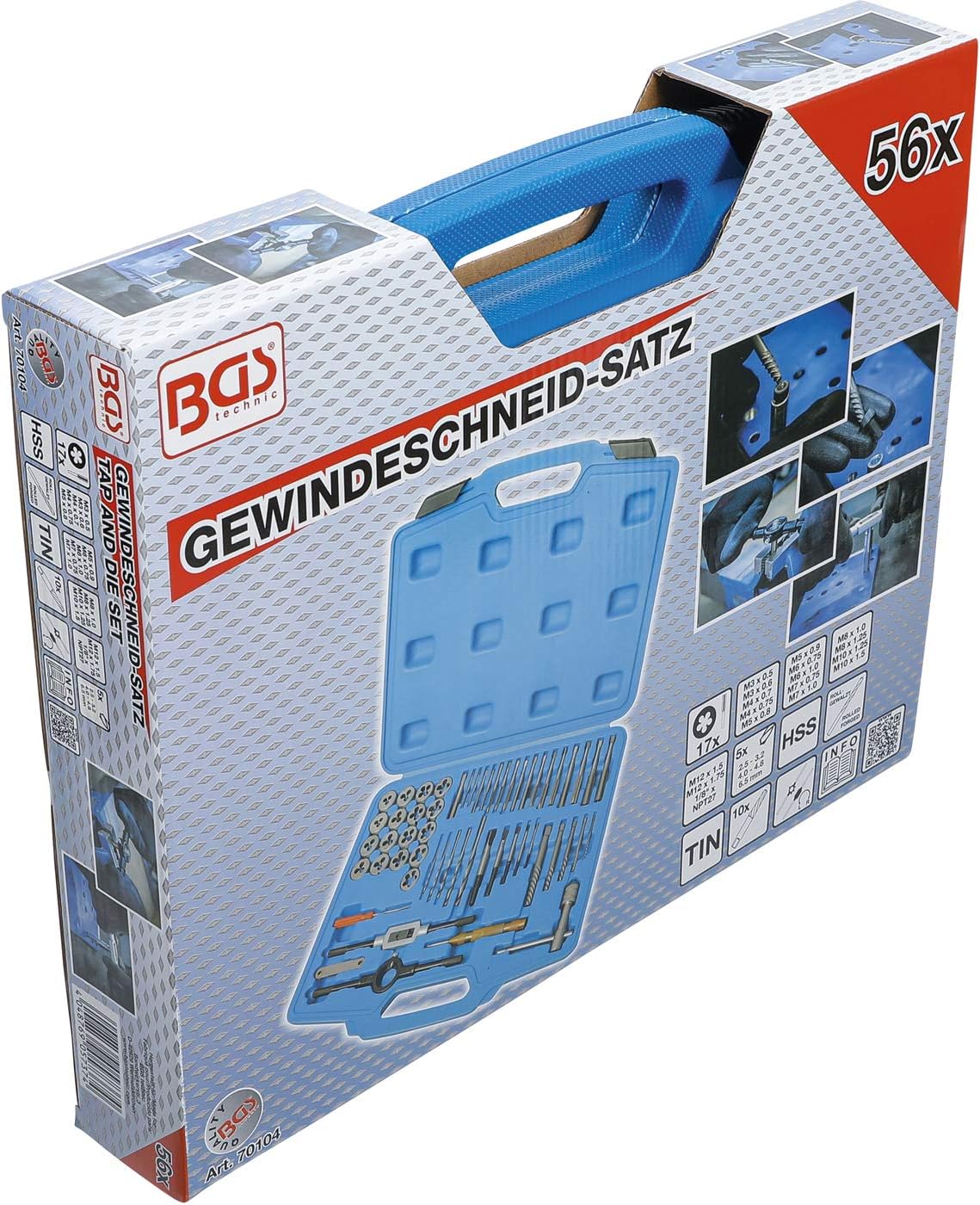 Gewindeschneid-Satz M3 - M12 56-tlg., standard