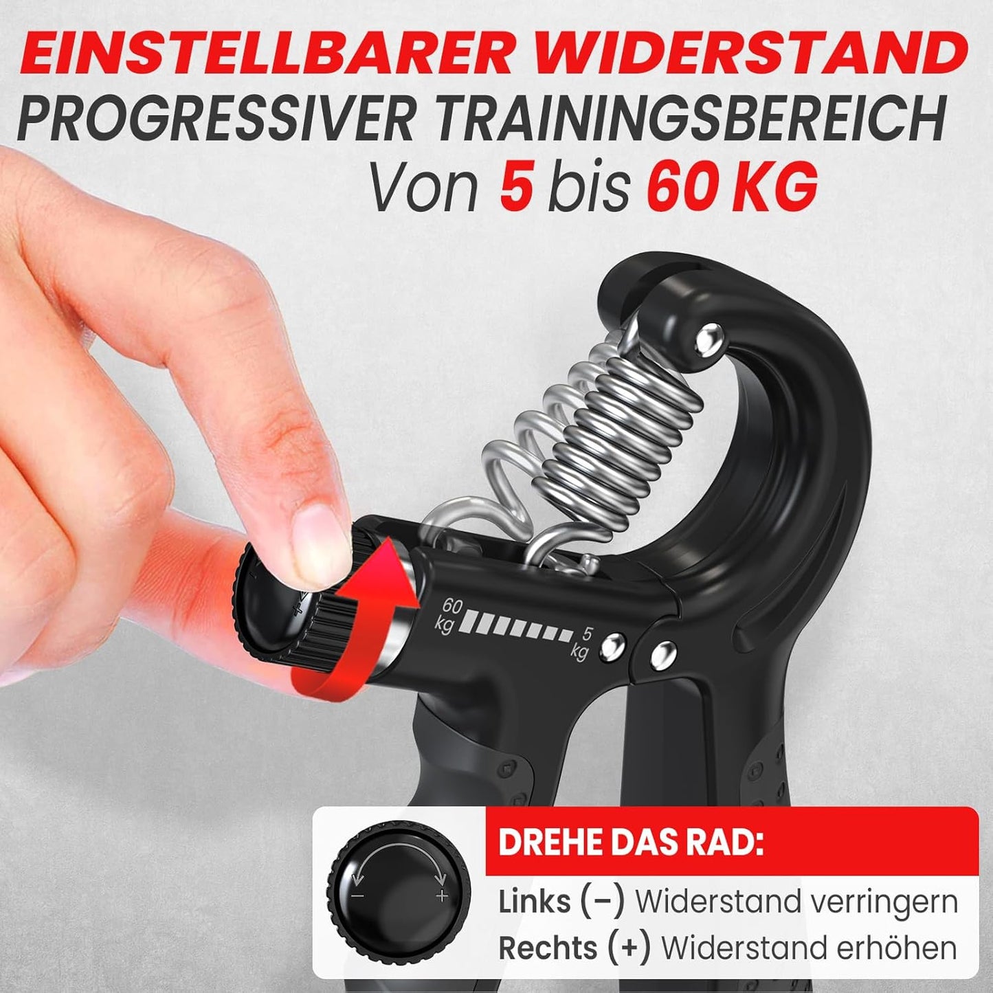 Handtrainer Set, Schwarz 3er Set