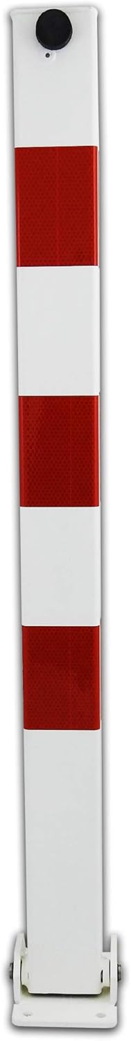 Klappbarer Absperrpfosten, Weiss, Rot