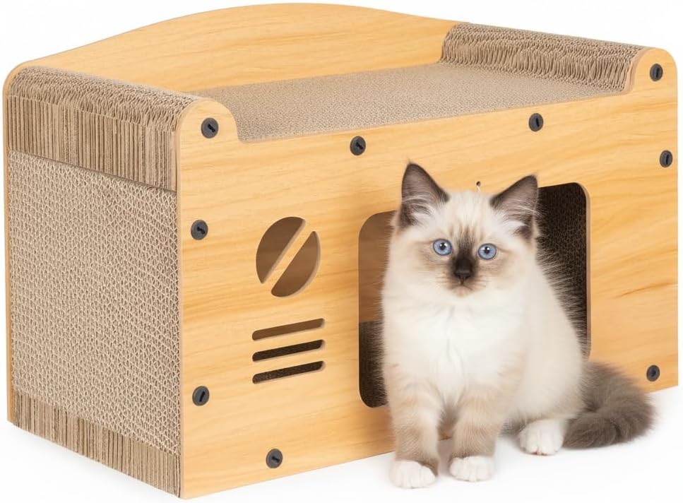 Katzen-Kratztonne mit Höhle, Höhe: 29 cm