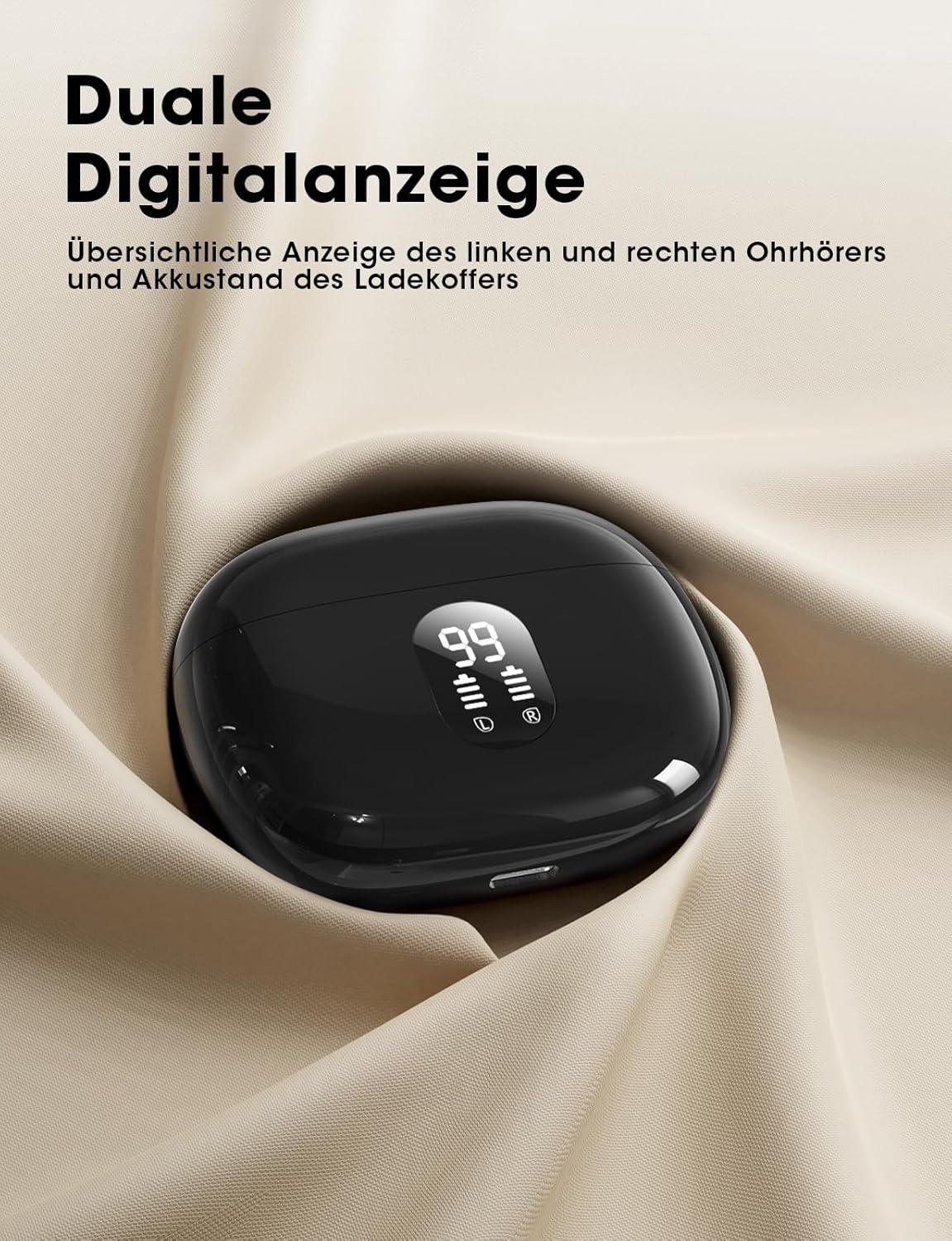 Kabellose In-Ear Kopfhörer mit HiFi Klang, Schwarz
