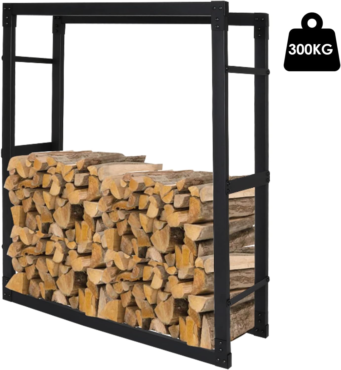 Stabiles Brennholzregal, 25 x 80 x 150 CM