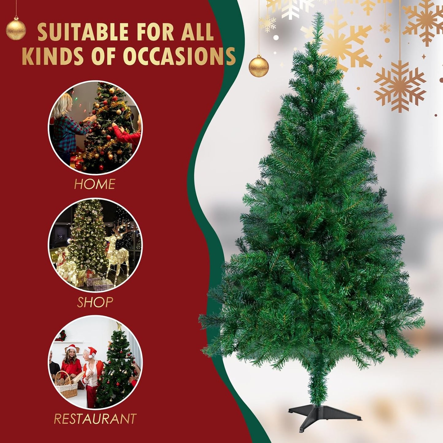 Künstlicher Weihnachtsbaum Nordmanntanne 180 cm, Grün 180 cm
