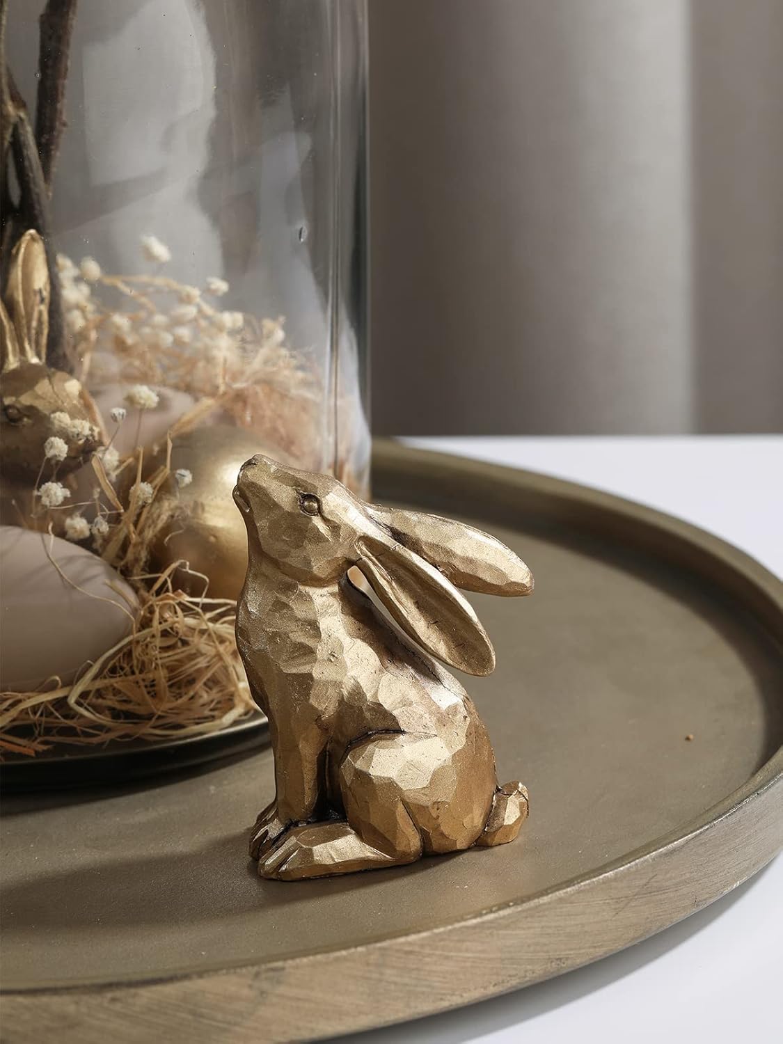 Osterhasen Figuren-Set, Vintage-gold