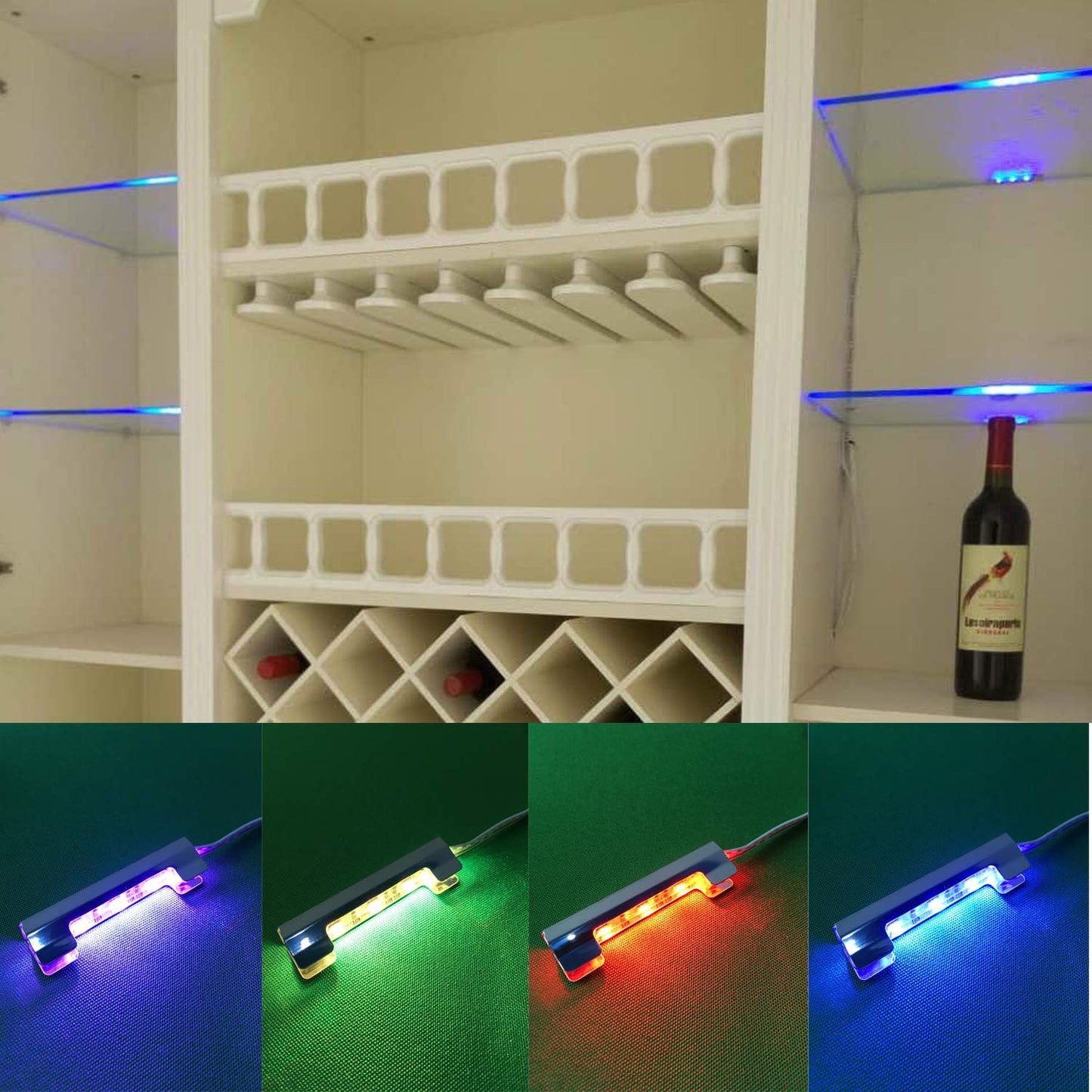 6er-Set LED-Glasbodenbeleuchtung, 6er Set