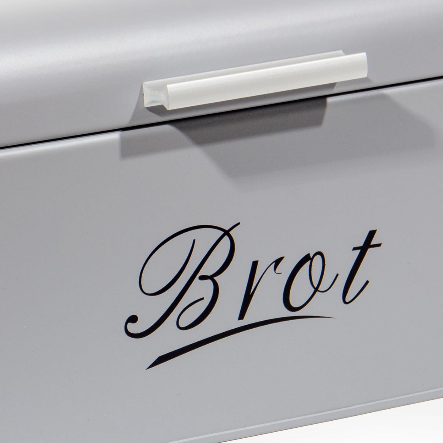 Brotkasten mit Deckel im Retro Design, Grau-31cm