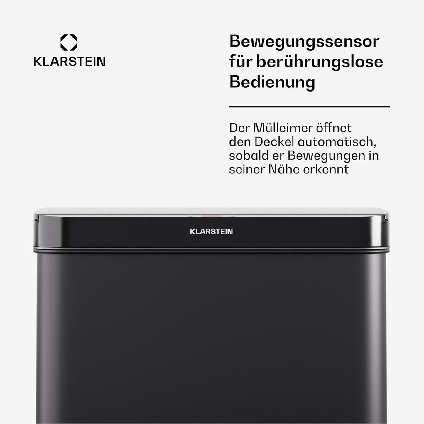 Sensor-Mülleimer mit Bewegungssensor & Soft-Close, 60 L Schwarz