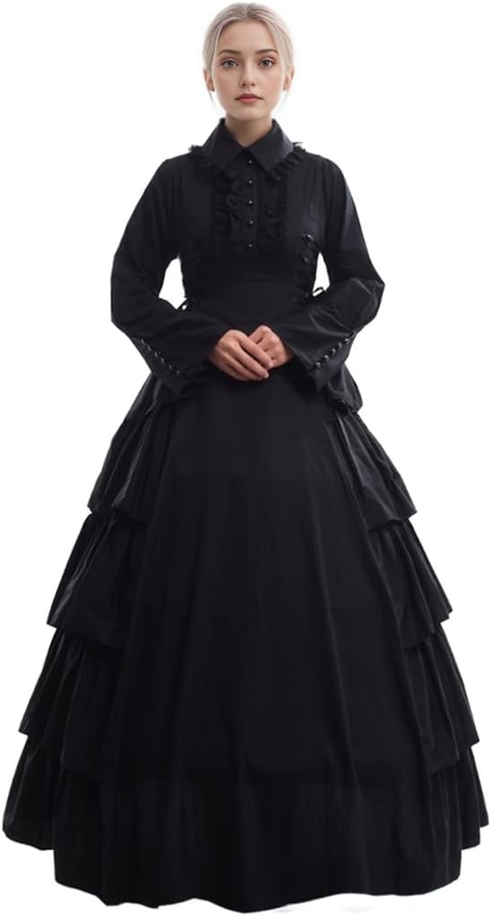Viktorianisches Gothic-Renaissance-Kleid, XXL