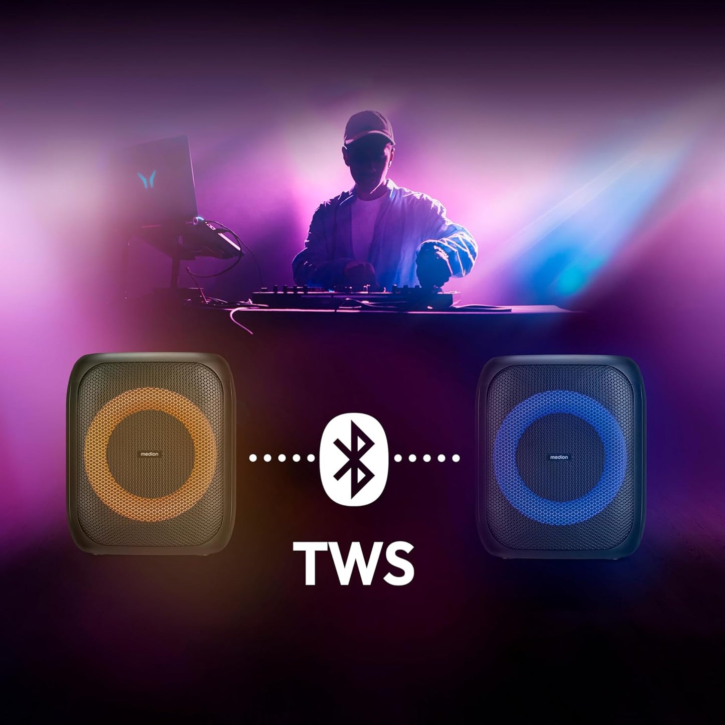 Partylautsprecher mit Bluetooth und Mikrofon
