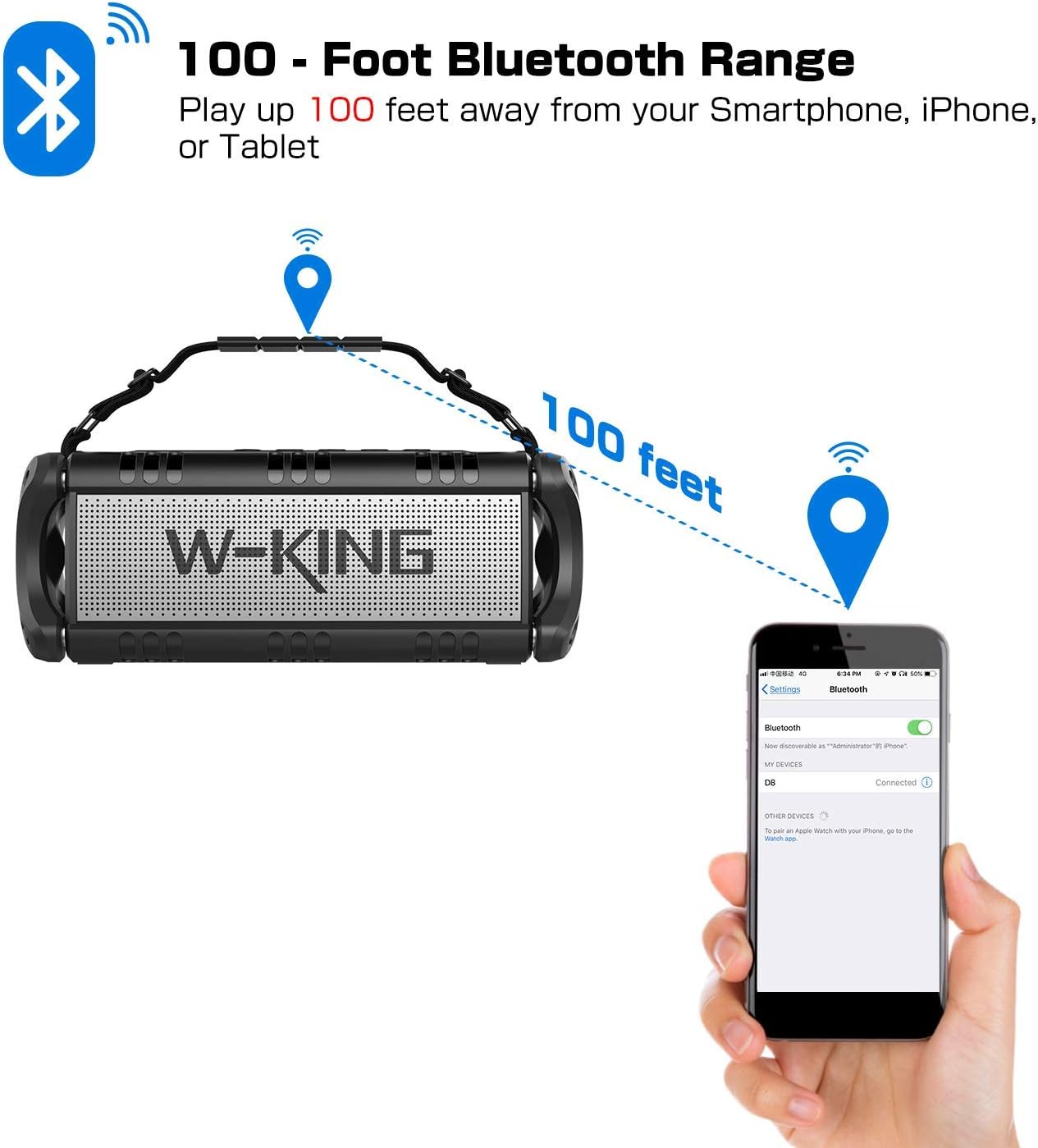 Bluetooth-Lautsprecher, Schwarz-Weiss