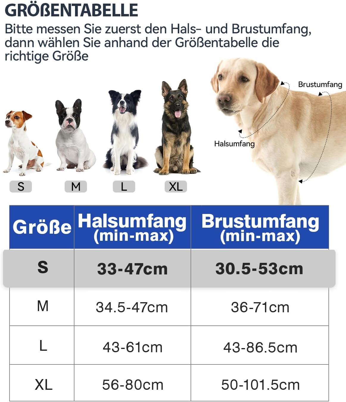 Reflektierendes Hundegeschirr mit Griff, S (1er Pack) Blau