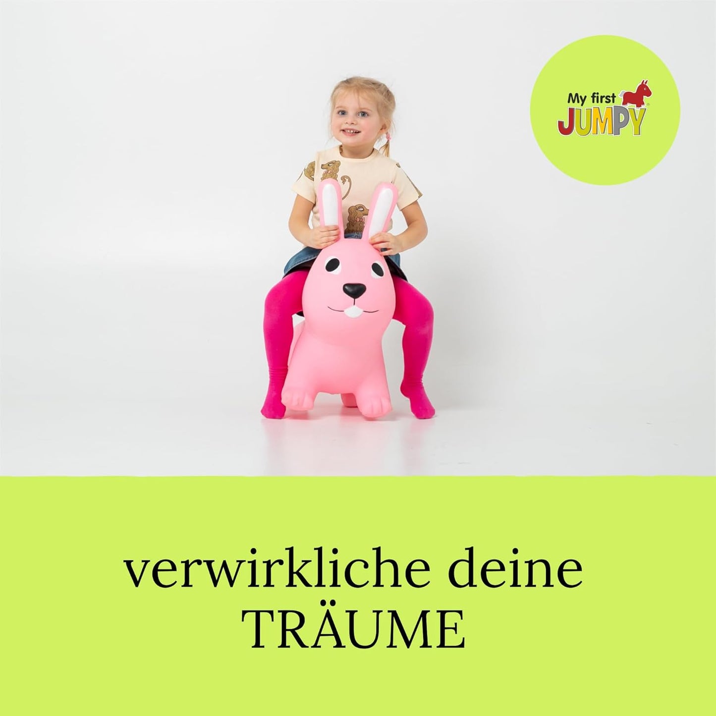 Aufblasbares Hüpftier Hase, Hellrosa