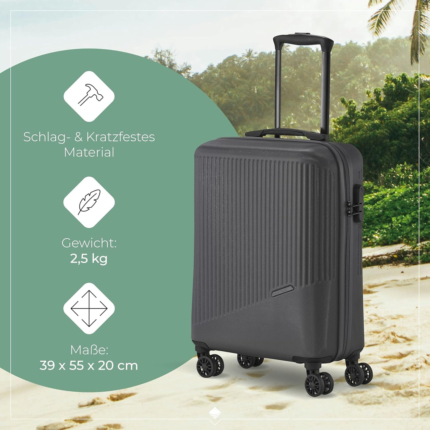 Handgepäcks-Koffer, Trolley Handgepäck (55 cm) Anthrazit