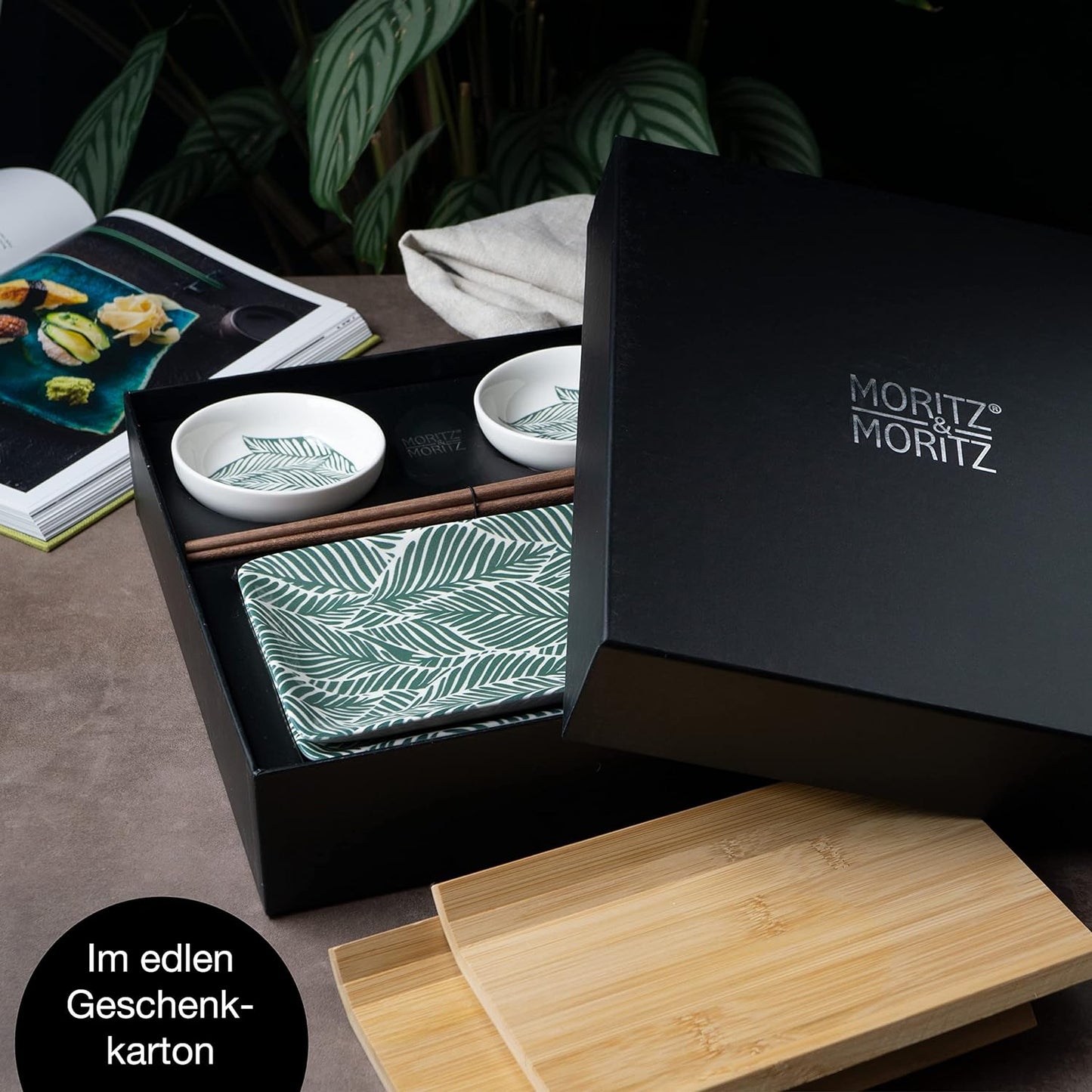 Sushi Set, Grüne Blätter