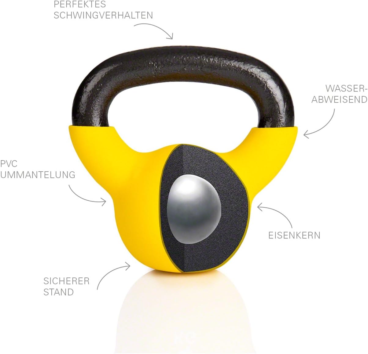 Kettlebell (4 kg), A - 4 kg, gelb