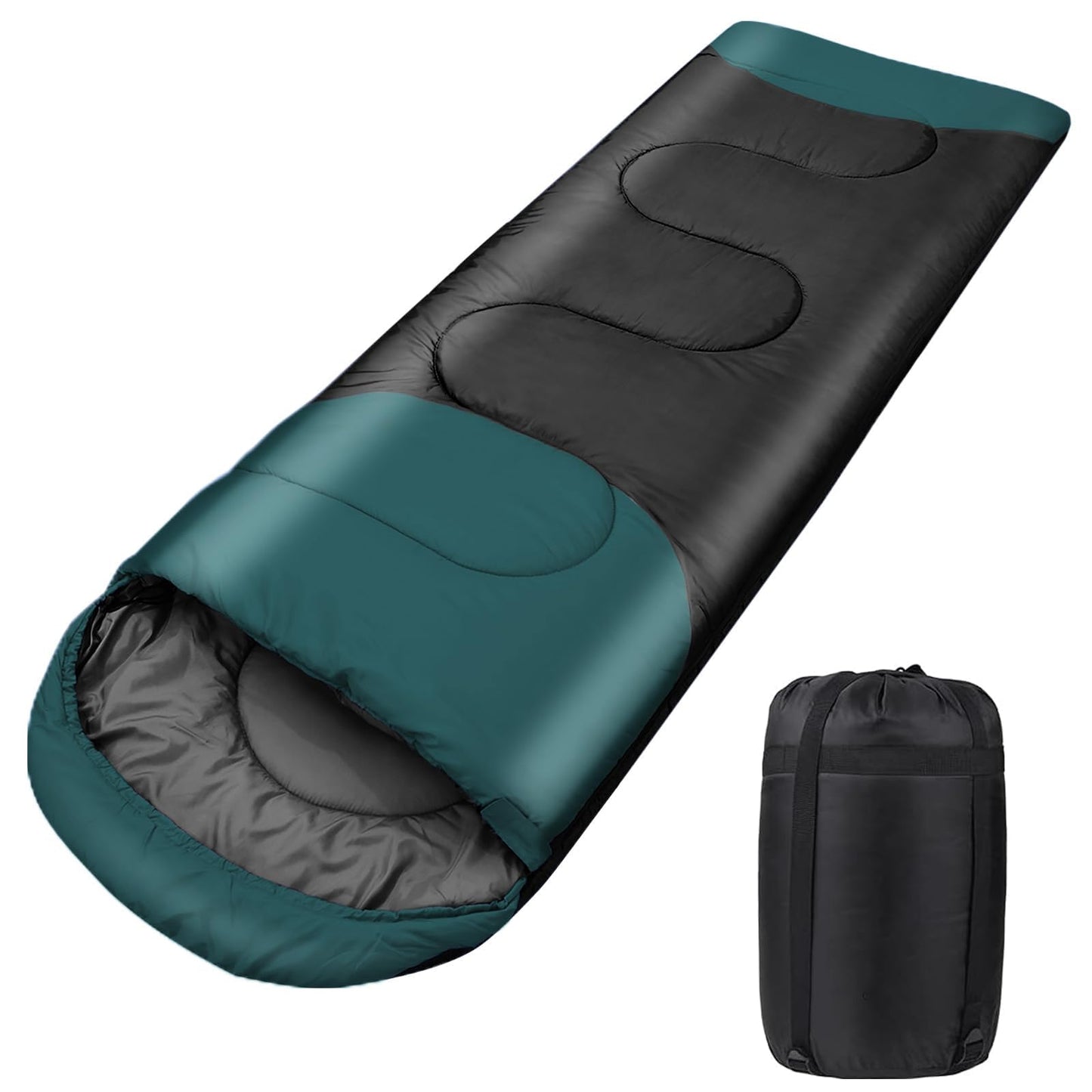 Drei Jahreszeiten Outdoor Schlafsack für Erwachsene, Dunkelgrün L