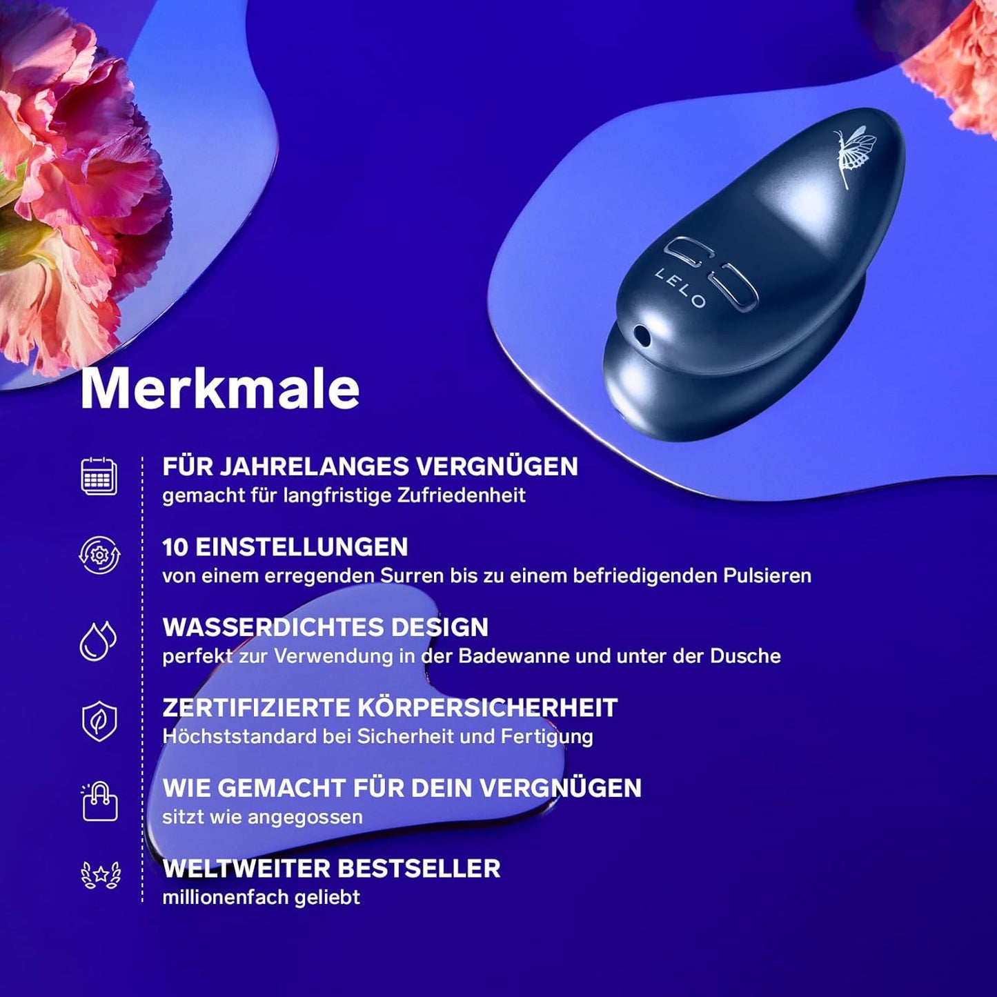Nea 3 Vibratorei mit 10 Lusteinstellungen & Intensitäten, Pitch Black