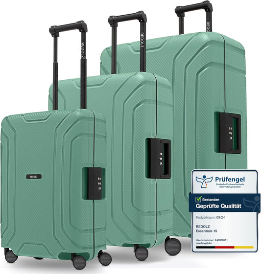 Essentials 15 4-Rollen Kofferset 3-tlg. mit Dreipunkt-Verschluss, Sea Green Kofferset (3-teilig)