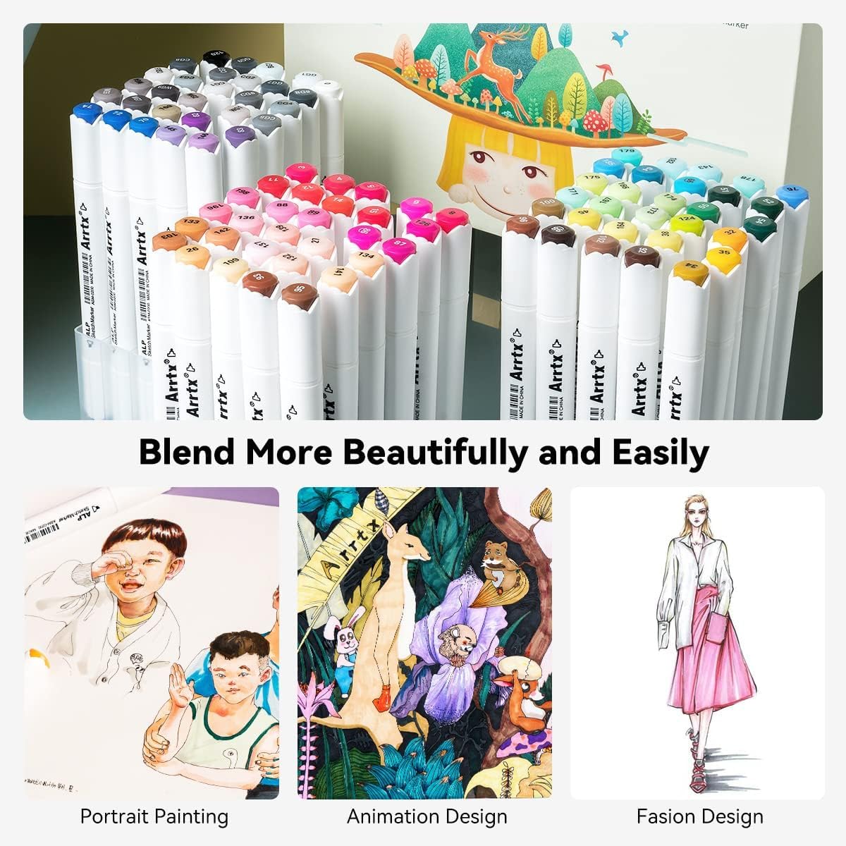 ALP-Serie - Permanent Marker Set mit Dual Tips (90 Stück), 90 farben