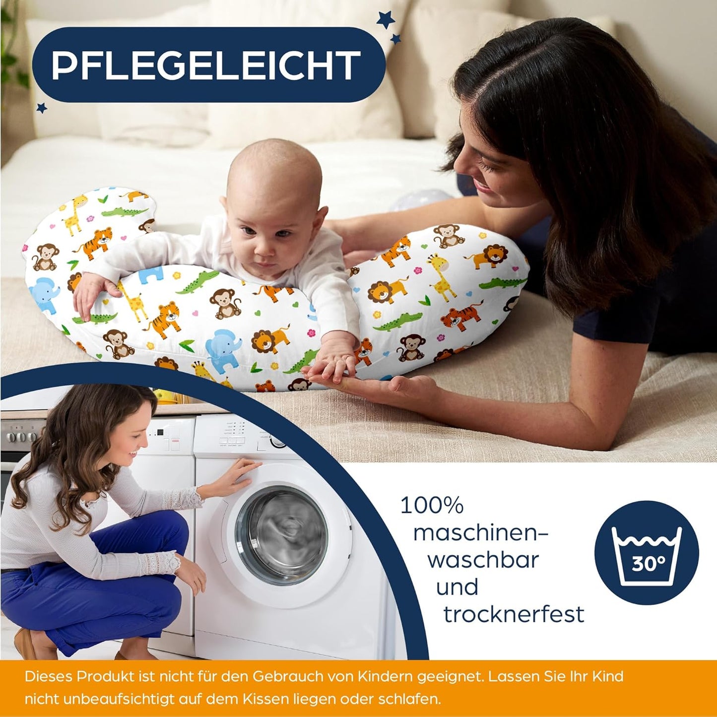 XXL-Schwangerschaftskissen, Dschungel, Stillkissen XXL