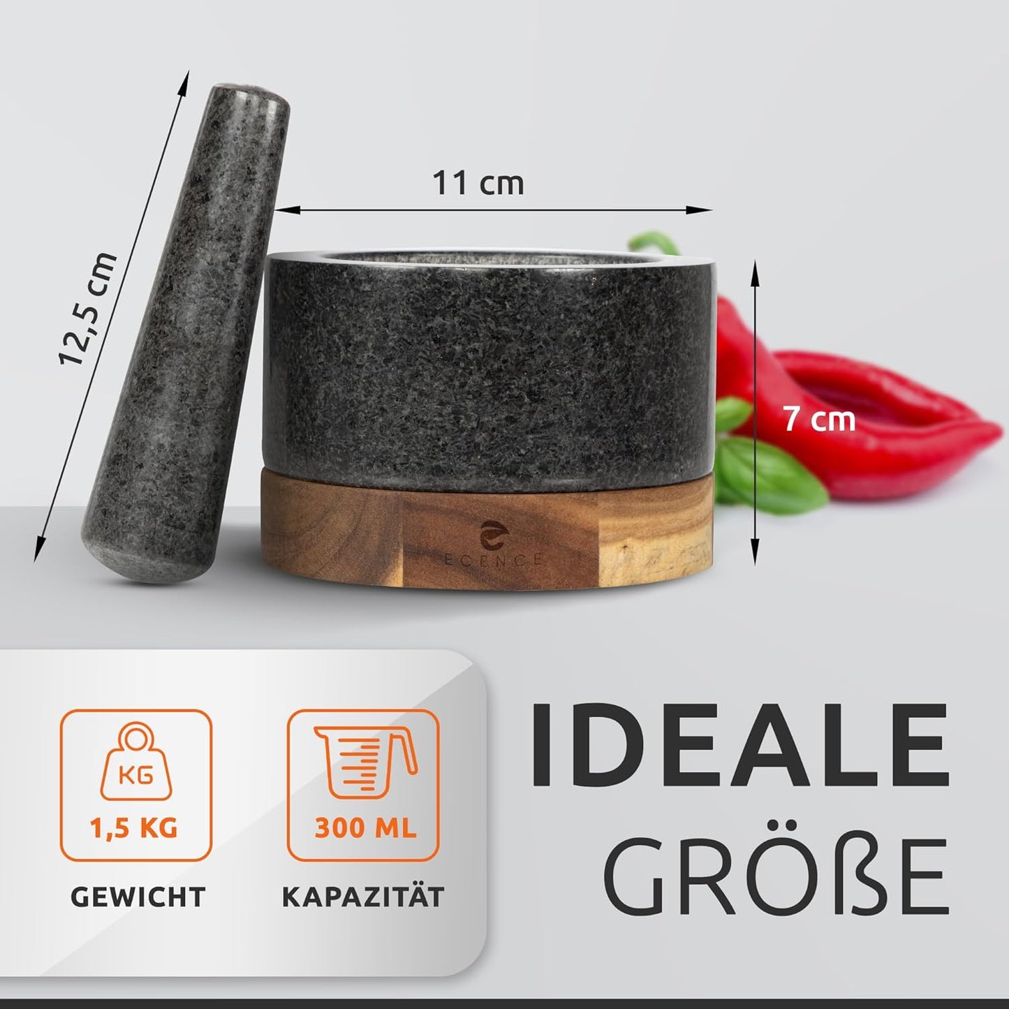 Mörser mit Stössel Set, Ø11cm