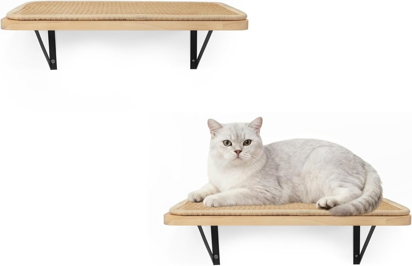 Katzen Kletterwand-Set mit Kratzmatte, 2 Stück, 2PC Katze Wandregal
