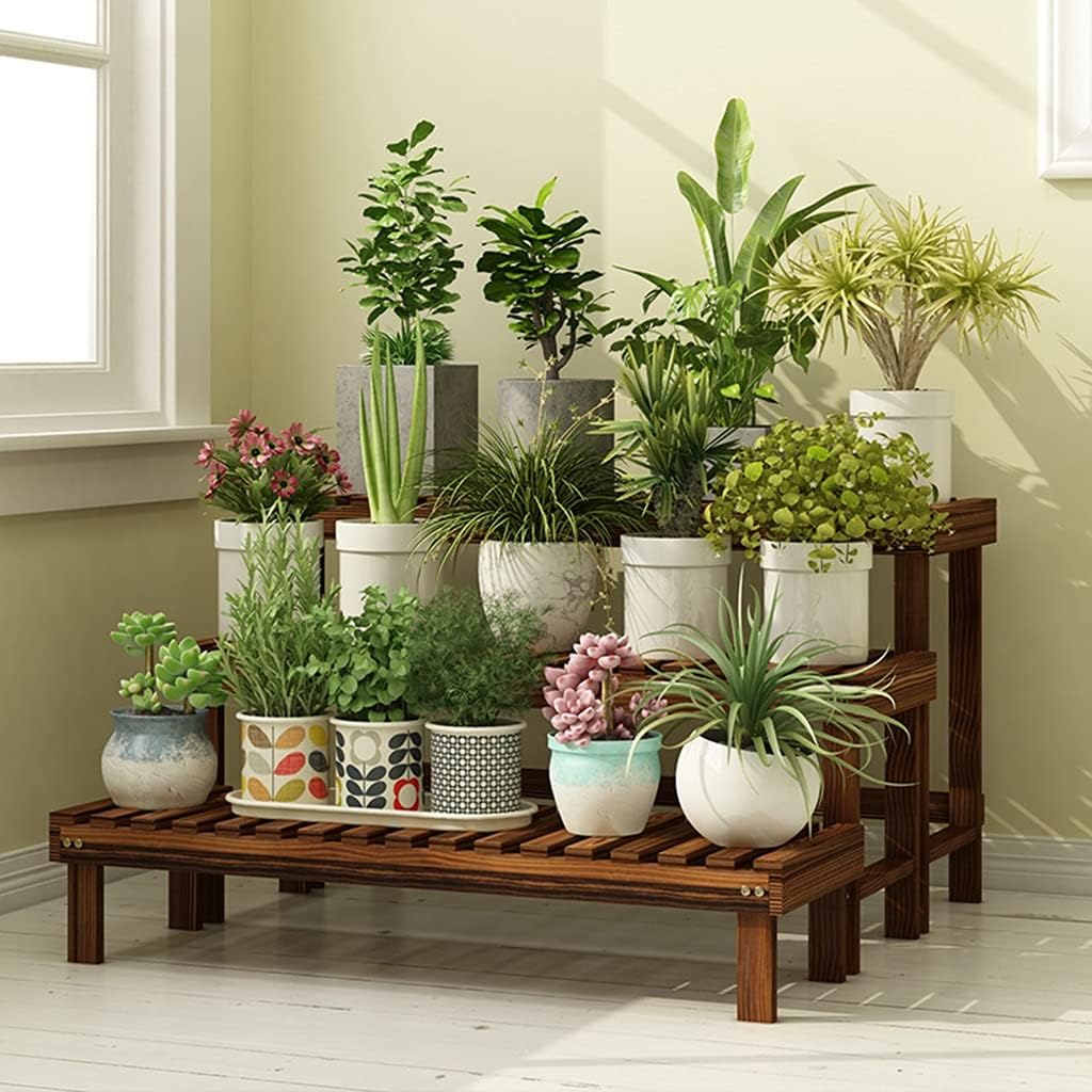 Pflanzenregal, 98x25x15cm Brown