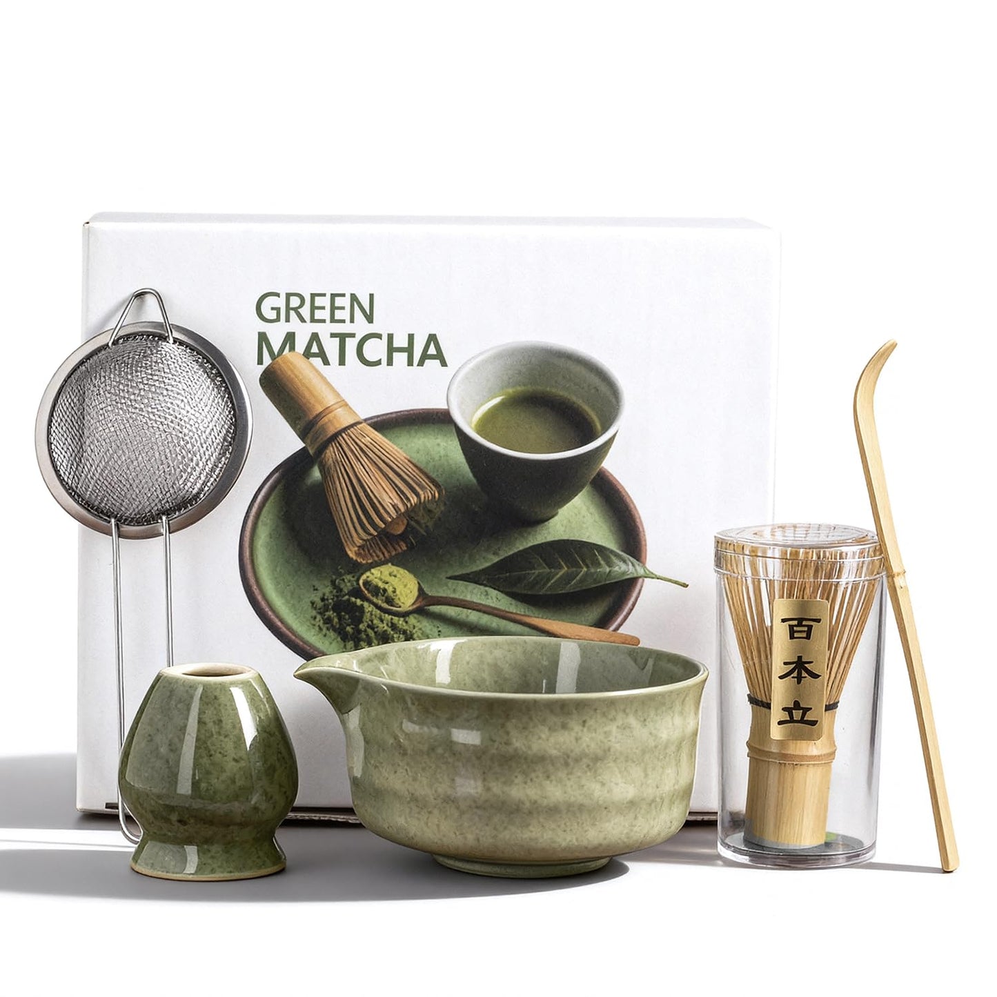 5-teiliges Matcha-Teeset, Grün