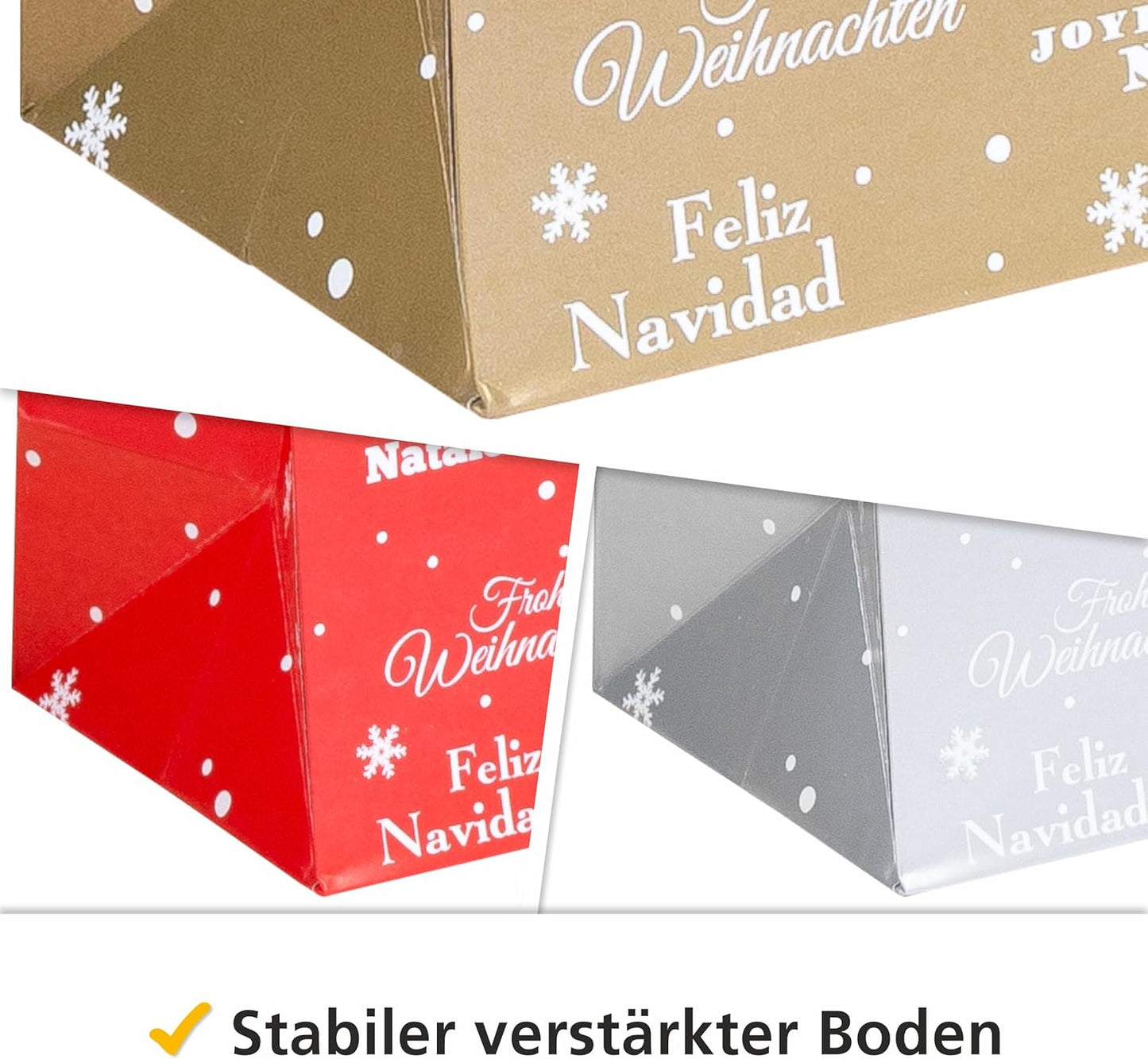 Geschenktaschen-Set mit Glitter-Design, 1 stück (25er Pack) Rot, Gold, Silber