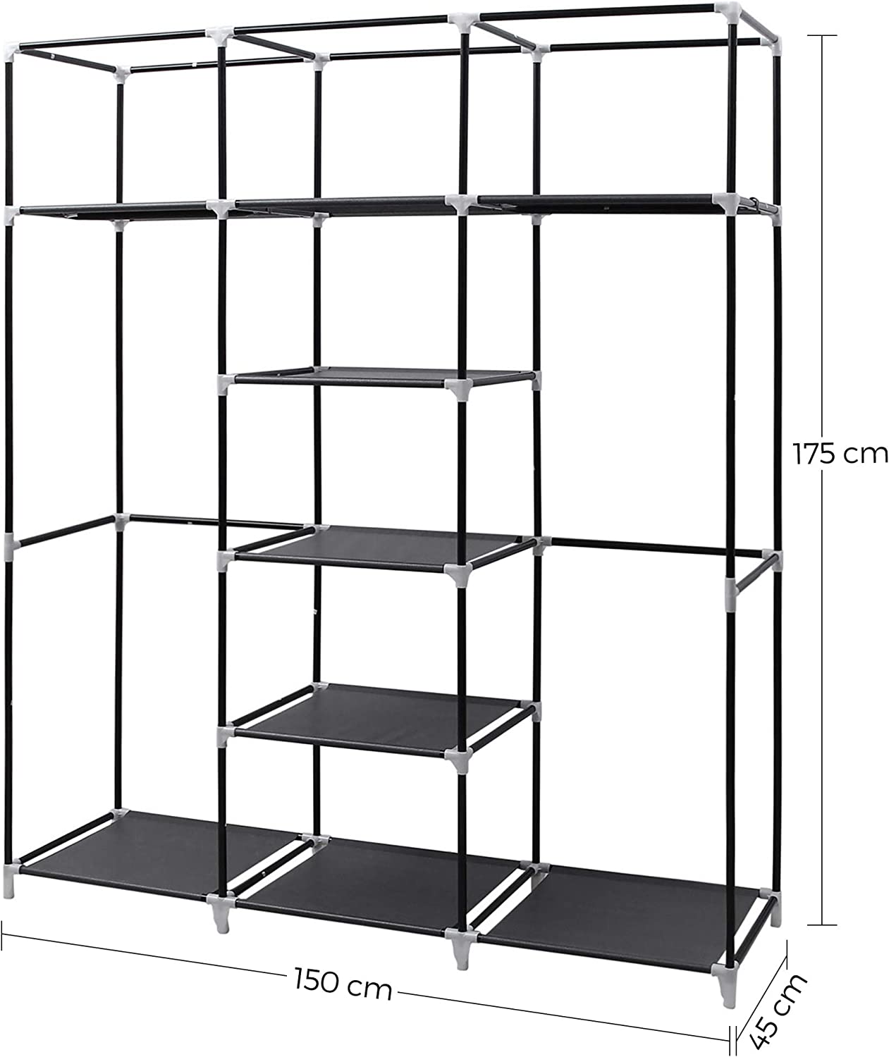 Faltschrank, Schwarz, Single