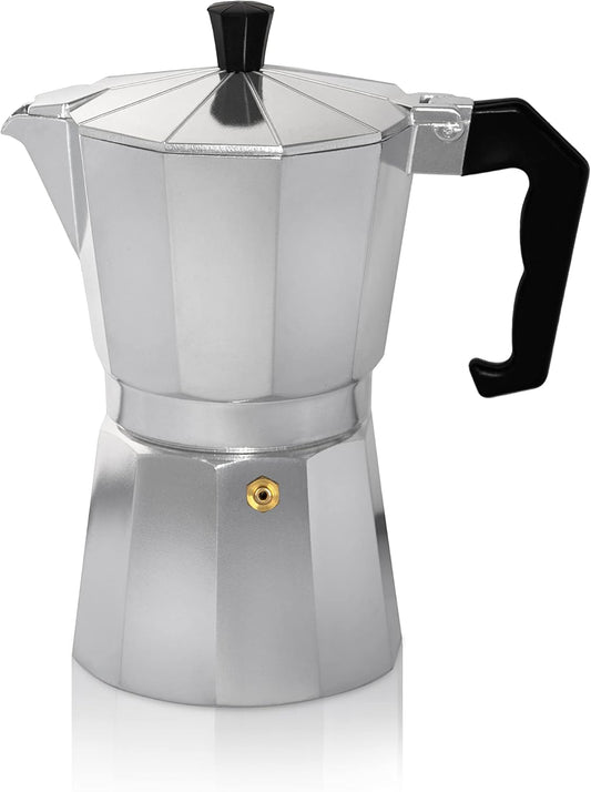 Espressokocher mit Sicherheitsventil (1 Tasse), Silber 1 Tasse