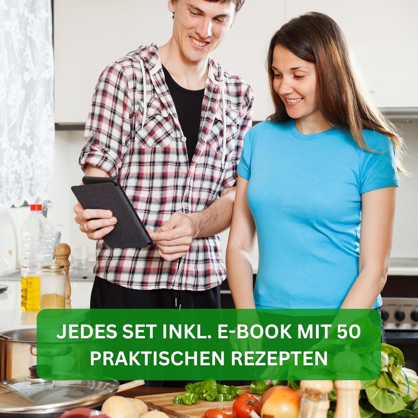 Salatschüssel-Set mit Deckeln (6-teilig), Salat- & Rührschüssel Schwarz 6-teilig mit Deckel