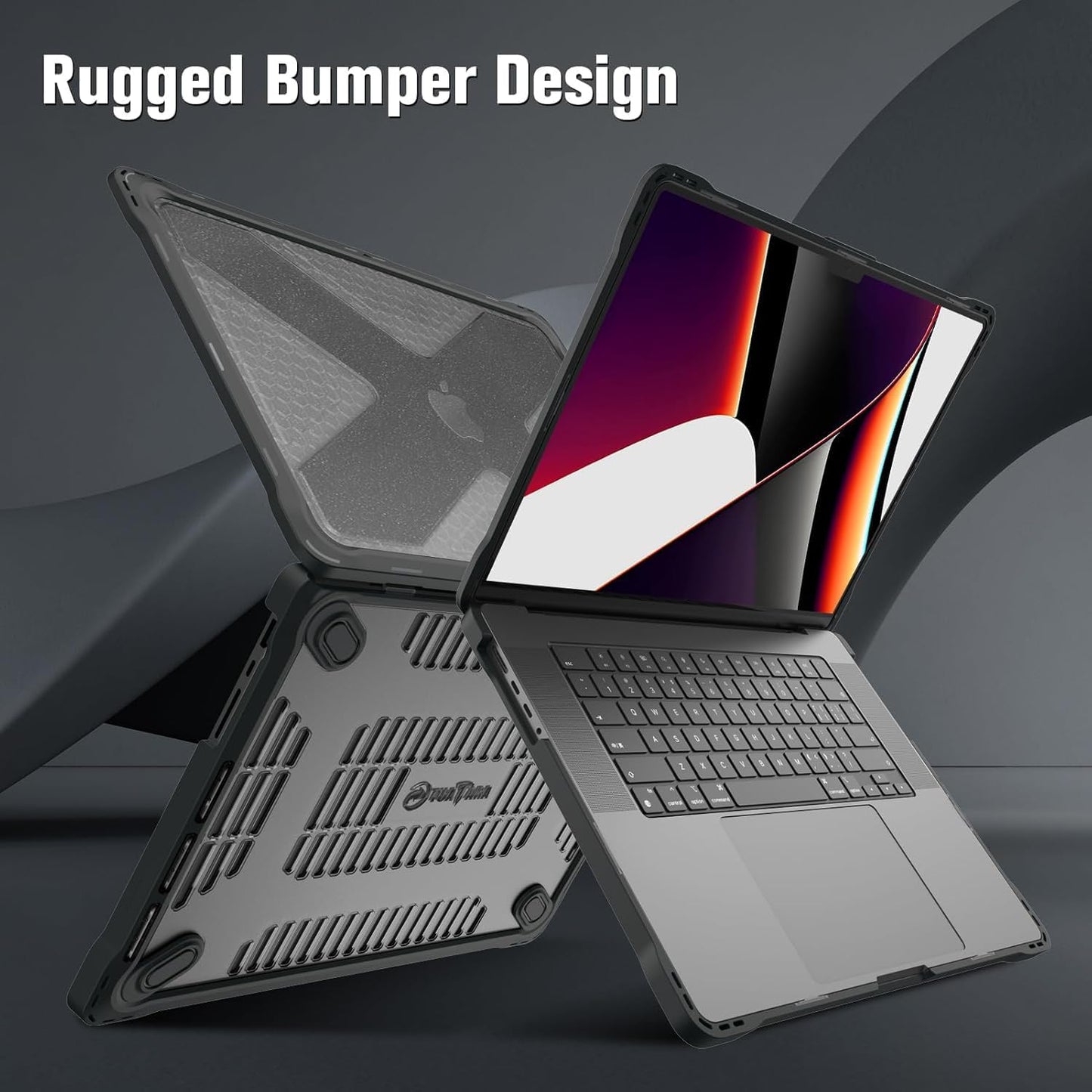 Rugged Hybrid Schutzhülle für MacBook Pro 14'', Transparent(Glitzer)