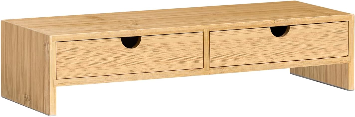 Monitorständer mit Schubladen, Natur