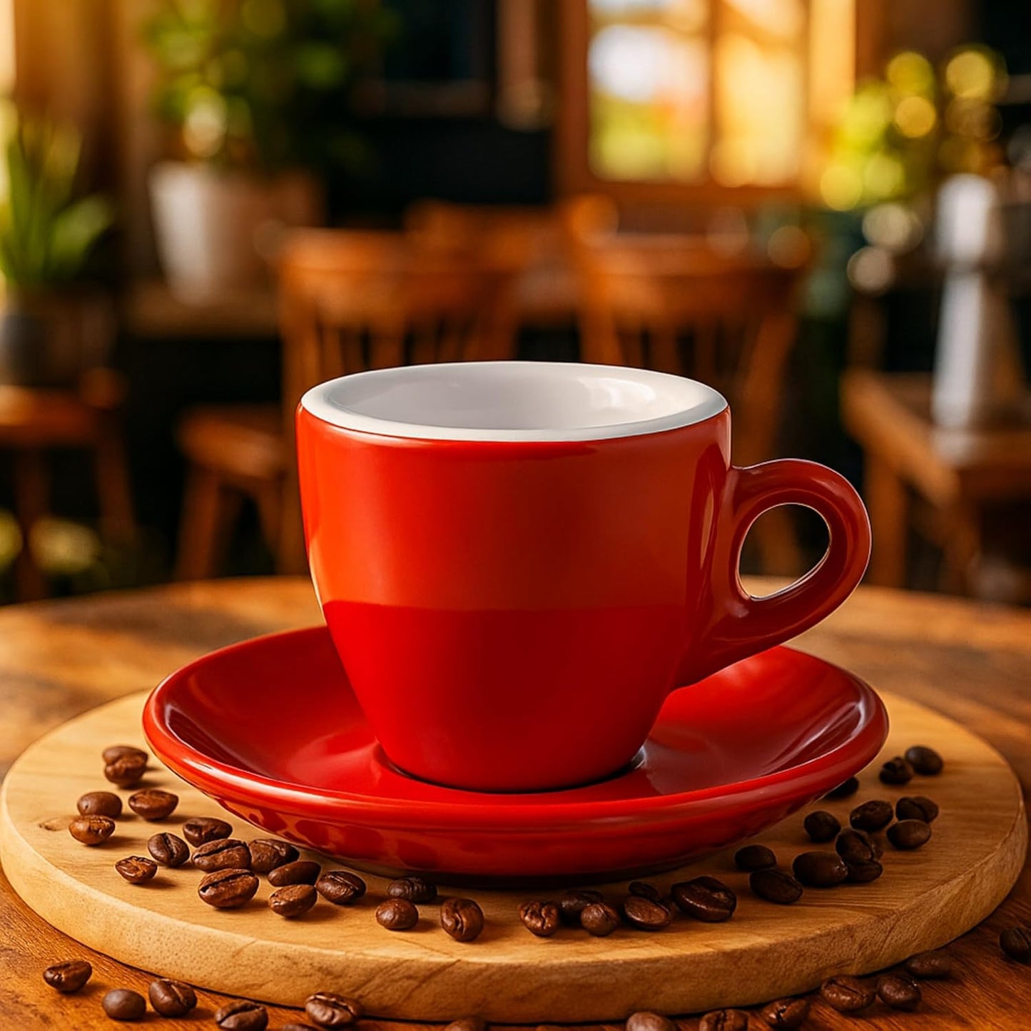 4-teiliges Espressotassen-Set, 2 Tasssen Rot