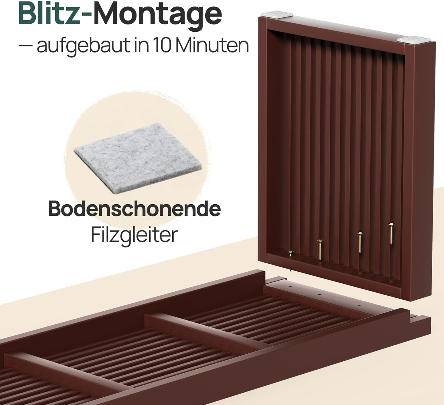 Sitzbank für Flur & Esszimmer, Braun Lang ohne Schuhablage