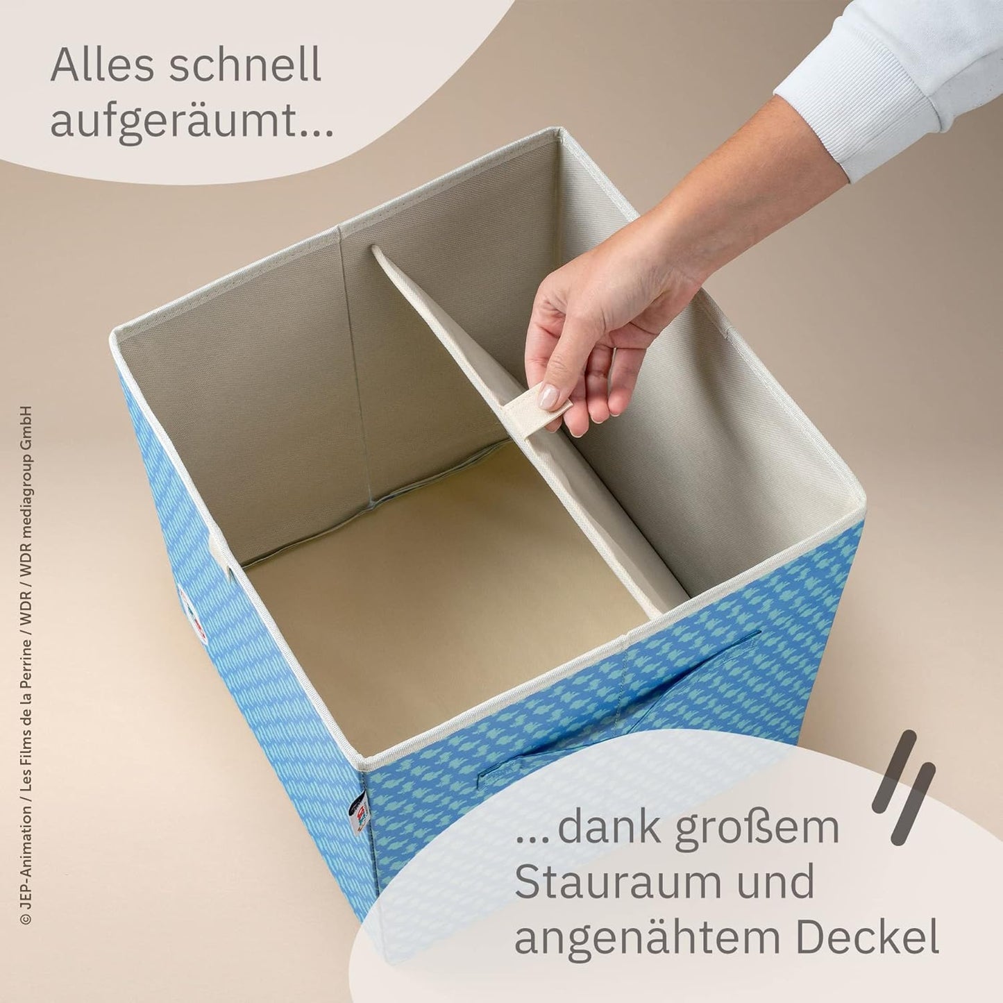 Aufbewahrungsbox Bobo Siebenschläfer (33 x 33 x 33 cm), Blau