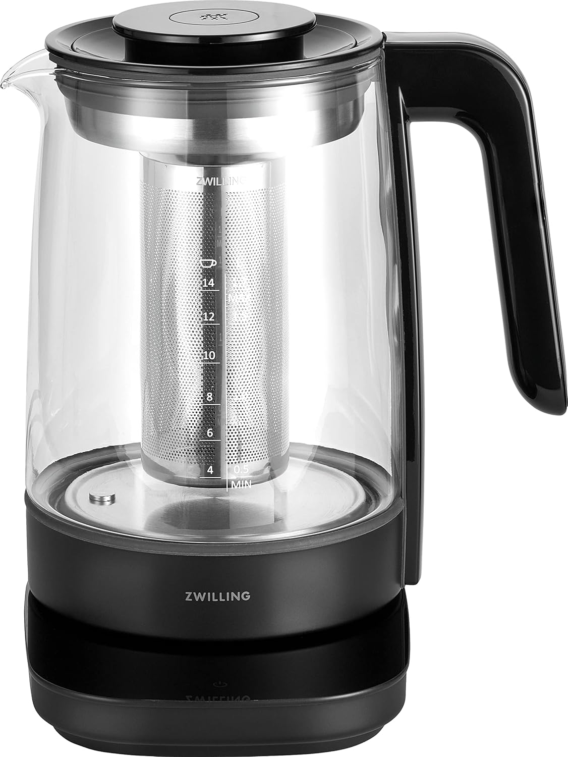 Wasserkocher Enfinigy mit Teesieb & Timer, Schwarz