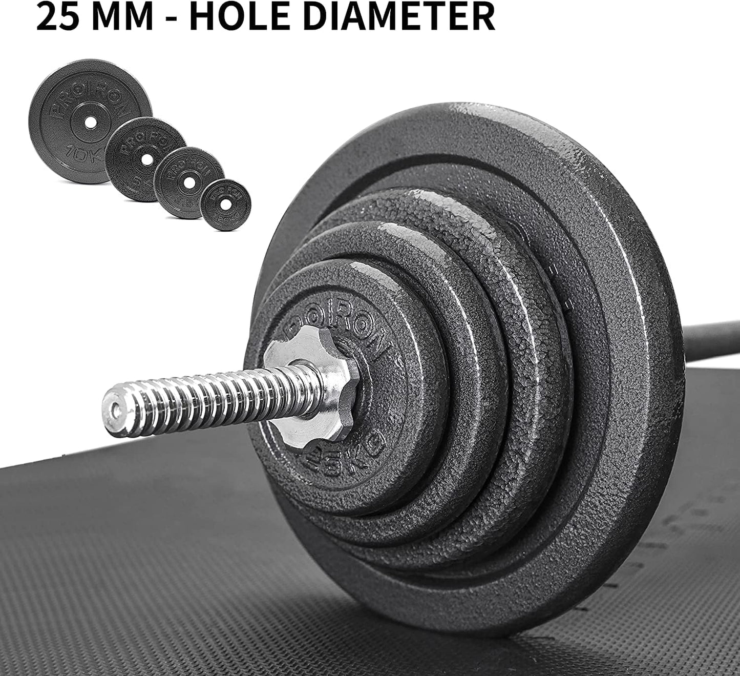 Hantelscheiben-Set aus Gusseisen, D- 2 x 10,0KG
