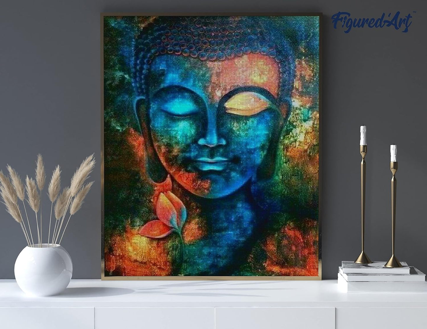 Diamond Painting, 40 x 50 cm, Buddha bunt 40x50cm (Ohne Rahmen)