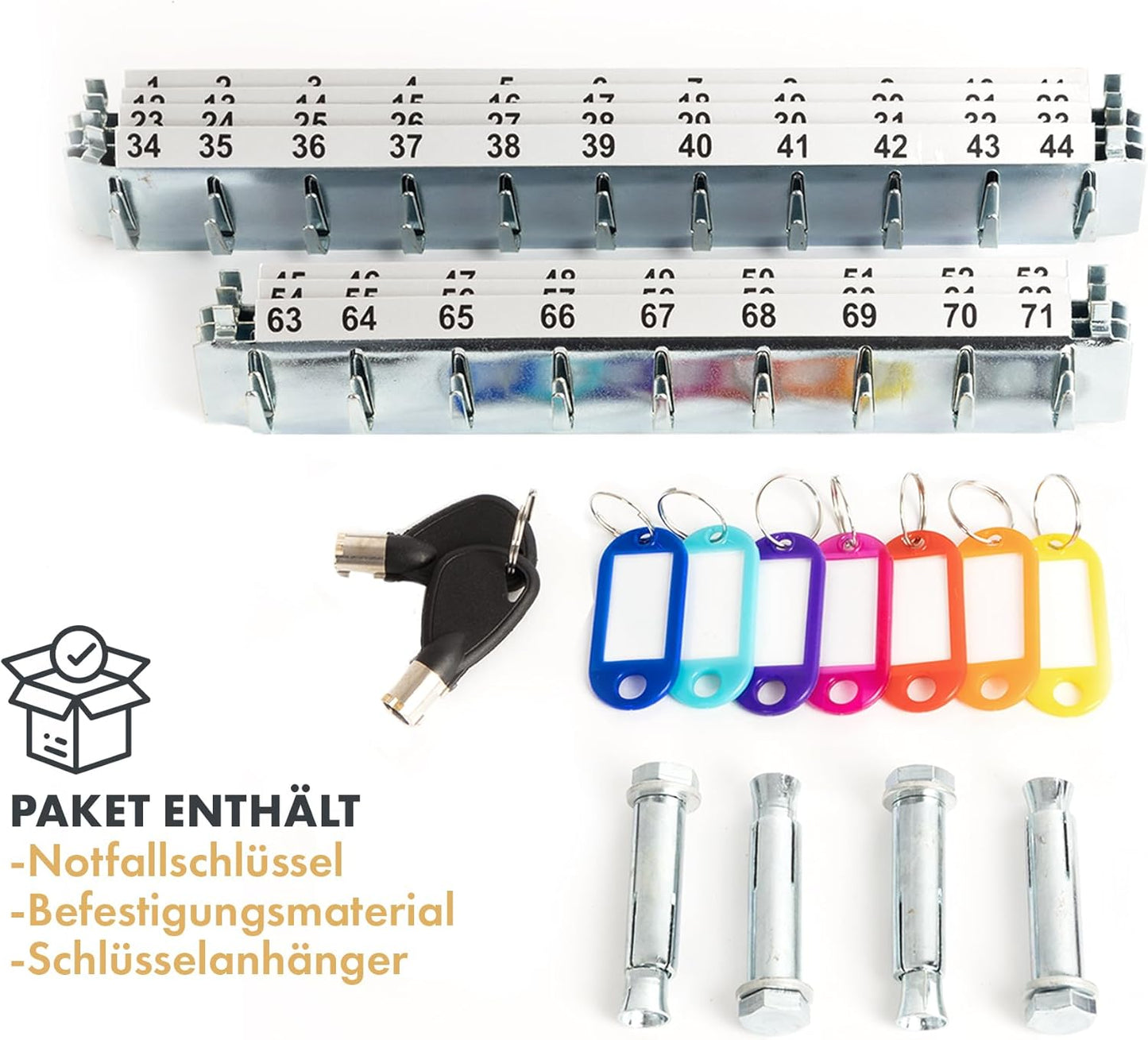 Schlüsseltresor mit Elektronikschloss, 71 Schlüssel