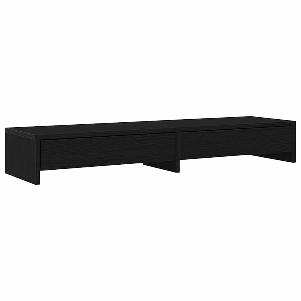 Monitorständer mit Schubladen, 100 x 27 x 15 cm Schwarze Eiche