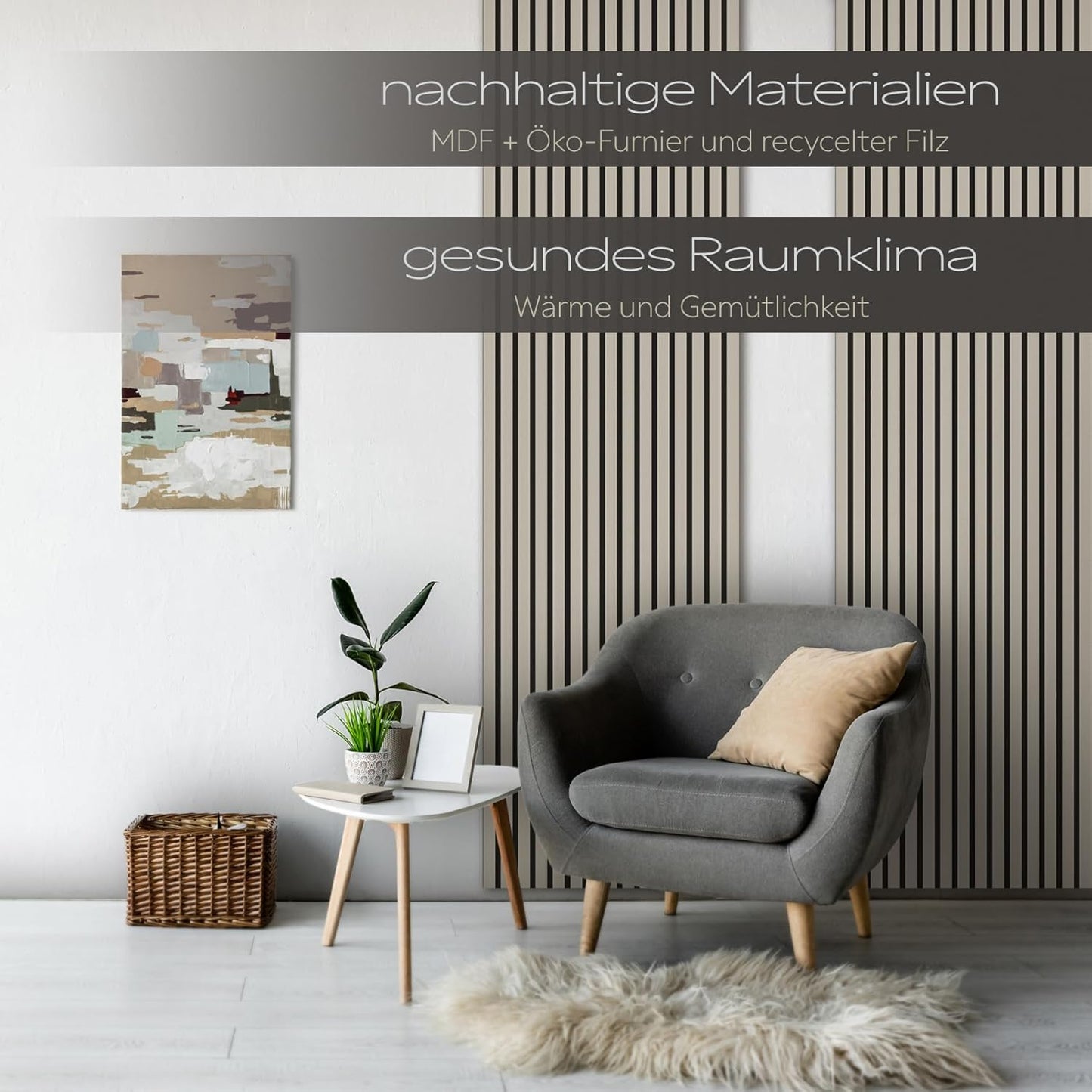 Akustikpaneele Schalldämmung 0.83m², Sandgrey 0.6W x 1.4L m