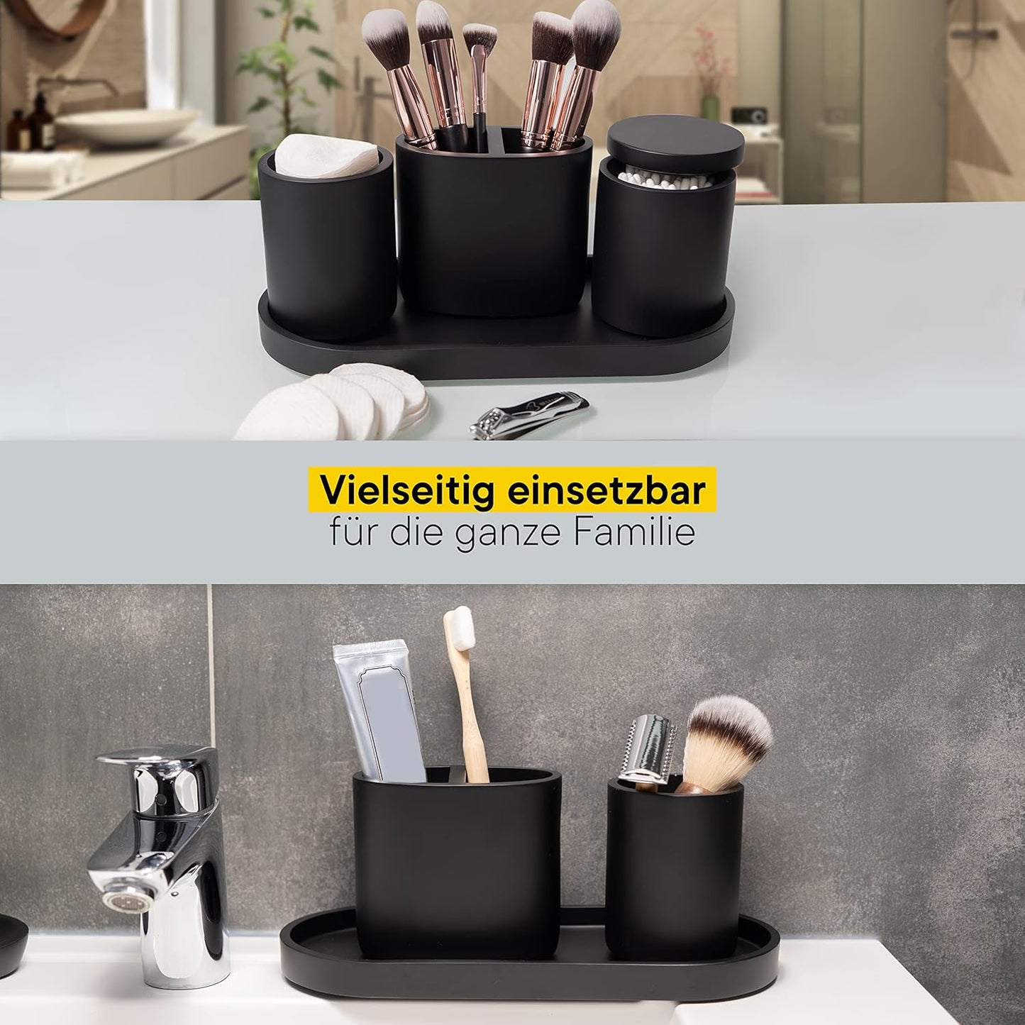 Badezimmer Zubehör Set (6-teilig) mit Seifenspender
