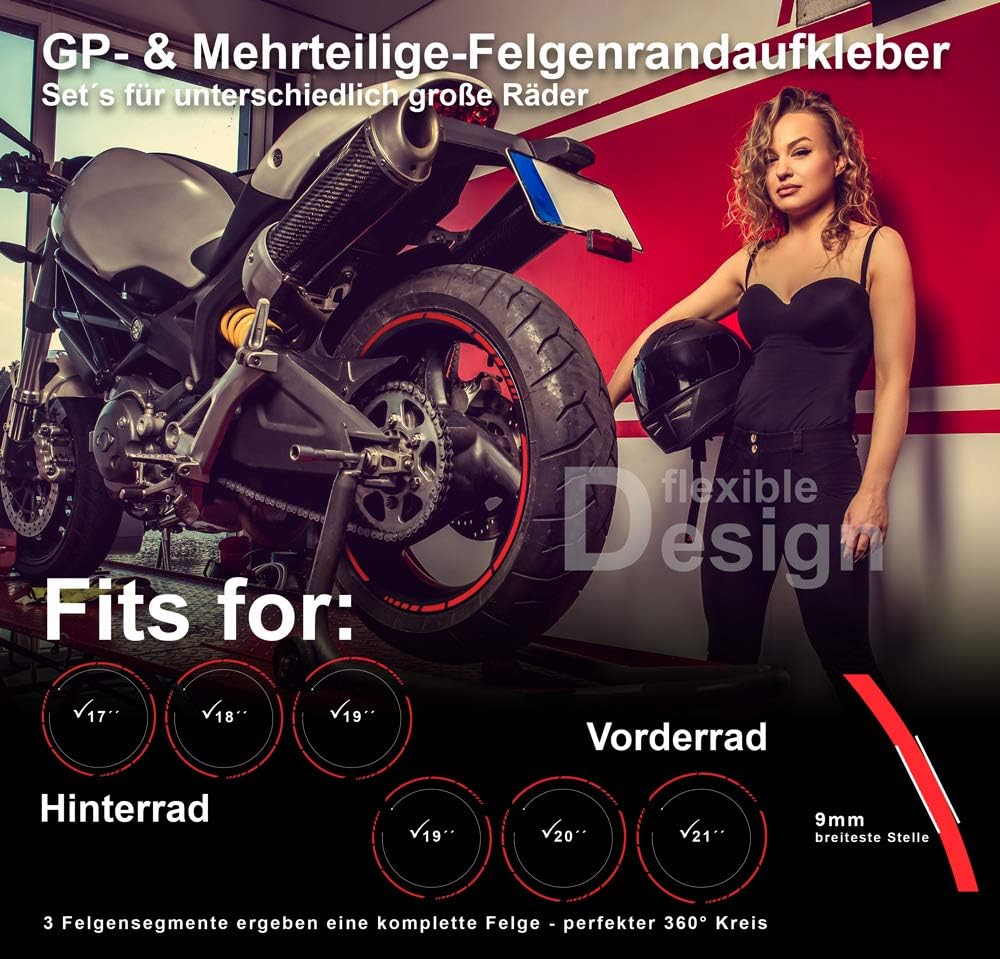 Felgenrand Aufkleber Set für KTM 1050 Adventure/R, 1050 Adventure / R - orange