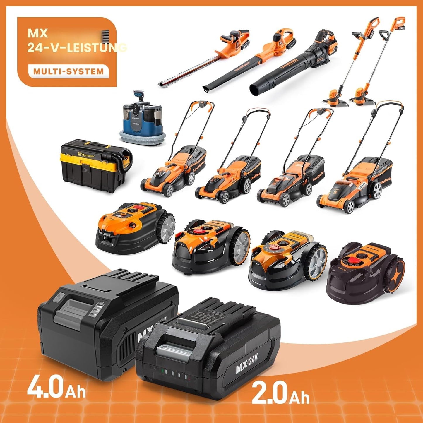 Akku für Gartengeräte Lawnmaster, 24 V, 4 Ah