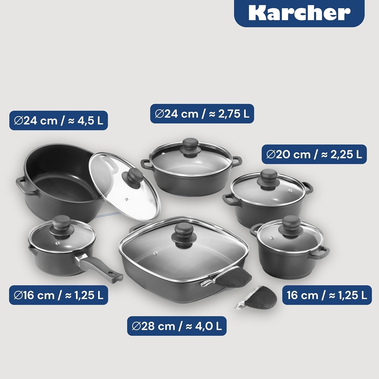 Kochtopfset, 12-teilig