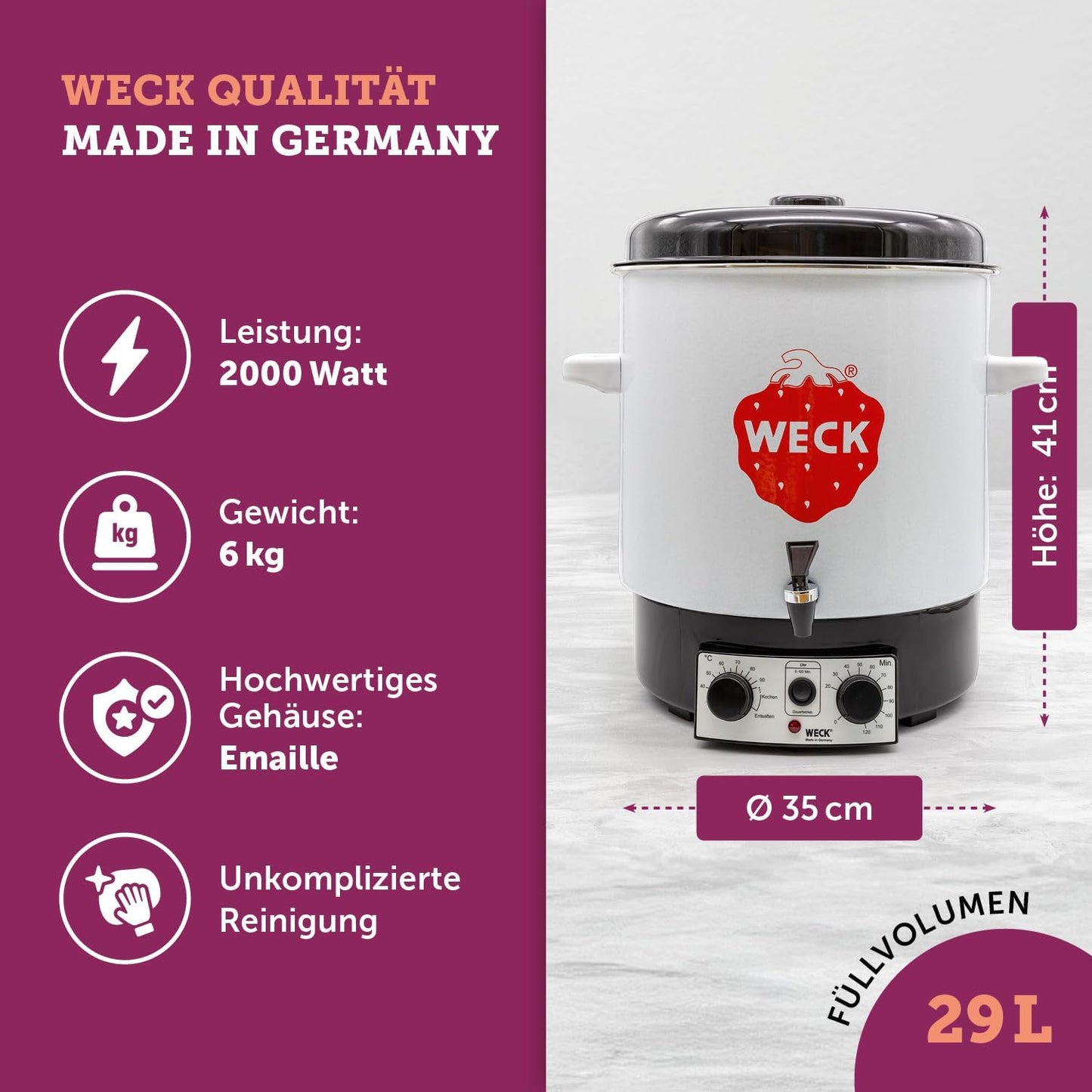 Einkochautomat WAT15-A mit Thermostat & Zeitschaltuhr