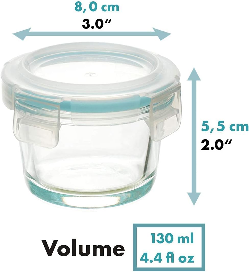 Mini Frischhaltedosen-Set, 6 x 130 ml - Rund