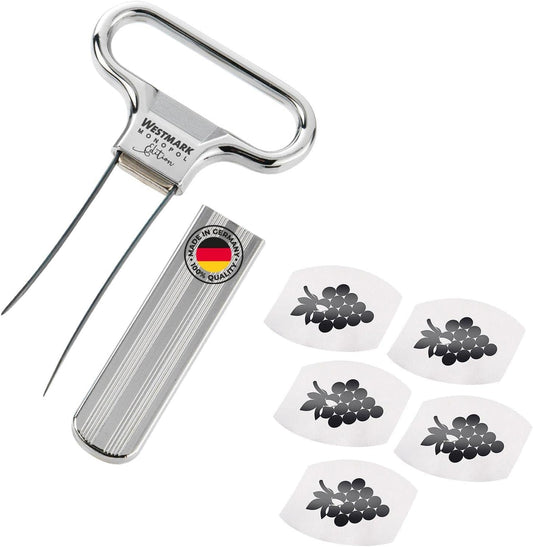Ent- und Verkorker mit Weinausgiesser-Set Monopol Edition, Verchromt Ent- und Verkorker + 5 Weinausgiesser